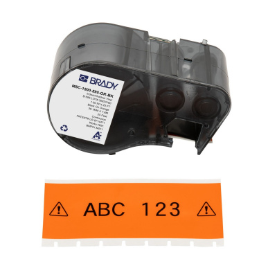 Brady M5C-1500-595-OR-BK / 170942, 38.10 mm x 7.62 m, Vinil, text negru / fundal portocaliu