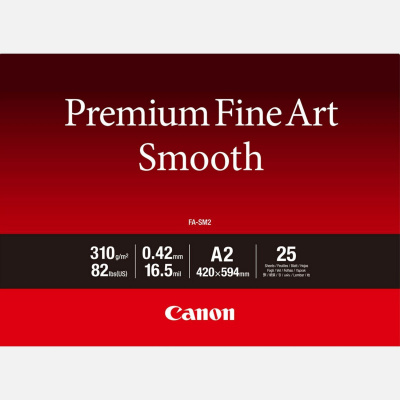 Canon Premium Fine Art Smooth 1711C016, 310 g/m2, A2, 25buc., mat, jet de cerneală, alb, hârtie fotografică