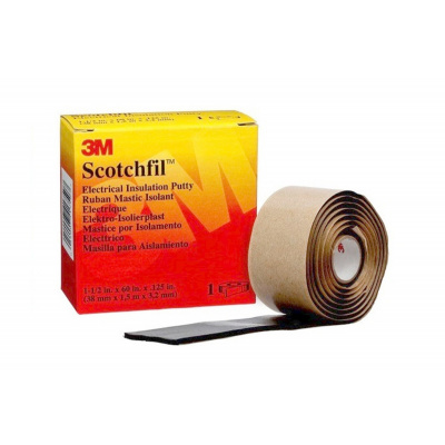 3M Scotchfil Bandă izolatoare electrică, negru, grosime 3,1 mm, 38 mm x 1,5 m