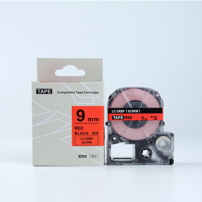 Epson LTS9RW, 9mm x 5m, text rosu / fundal alb, banda compatibila