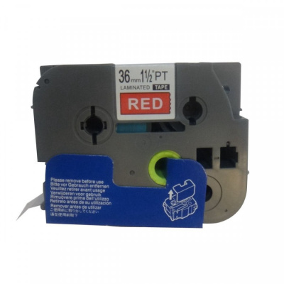Banda compatibila Brother TZ-465 / TZe-465, 36mm x 8m, text alb / fundal rosu