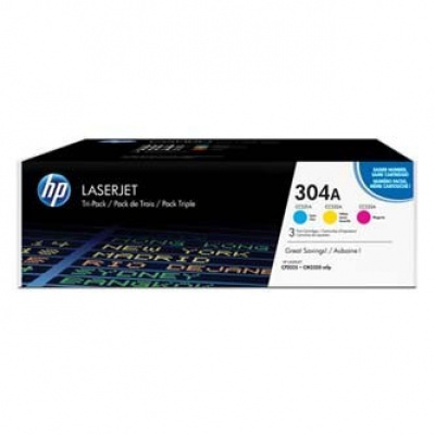 HP 304A CF372AM, azuriu / purpuriu / galben (cyan / magenta / yellow) toner original