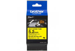 Brother HSe-611E Pro Tape, 5.2 mm  x 1.5 mm, text negru / fundal galben, banda original