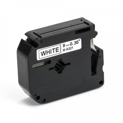 Banda compatibila Brother MK-221, 9mm x 8m, text negru / fundal alb