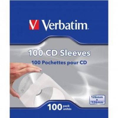 Verbatim 49976 cutii de discuri de hârtie CD, cu o fereastră, 100 buc., alb