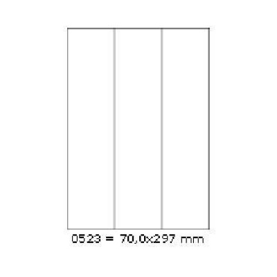 Etichete autoadezive 70 x 297 mm, 3 de etichete, A4, 100 coli