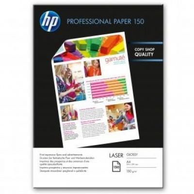 HP Professional Glossy Laser Photo Paper CG965A CG965A, 150 g/m2, A4, 150buc., lucios, alb, hârtie fotografică