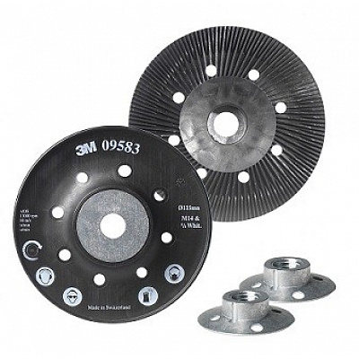 3M Suport canelat pentru discuri din fibră, negru 115 mm M14