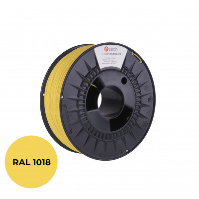 C-Tech 3DF-P-PLA1.75-1018 3D filament, PREMIUM LINE, PLA, RAL1018, 1,75mm, 1000g, Galben zinc (Zinc yellow)