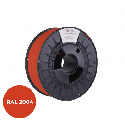 C-Tech 3DF-P-PETG1.75-2004 3D filament, PREMIUM LINE, PETG, RAL2004, 1,75mm, 1000g, Portocaliu pur (True orange)