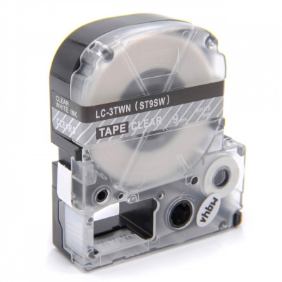 Epson LC-3TWN, ST9SW, 9mm x 8m, text alb / fundal transparent, banda compatibila