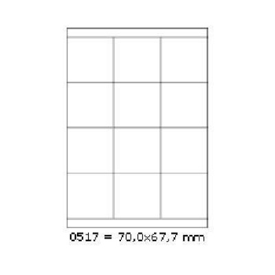 Etichete autoadezive 70 x 67,7 mm, 12 de etichete, A4, 100 coli