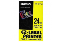 Casio XR-24YW1, 24mm x 8m, text negru / fundal galben, banda originala