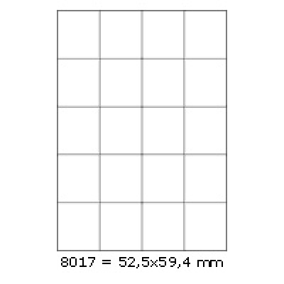 Etichete autoadezive 52,5 x 59,4 mm, 20 de etichete, A4, 100 coli