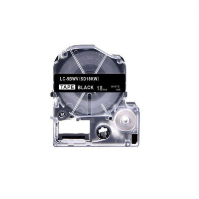 Epson LC-5BWV, SD18KW, 18mm x 8m, text alb / fundal negru, banda compatibila