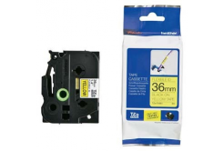 Brother TZ-FX661 / TZe-FX661, 36mm x 8m, flexi, text negru / fundal galben, banda original