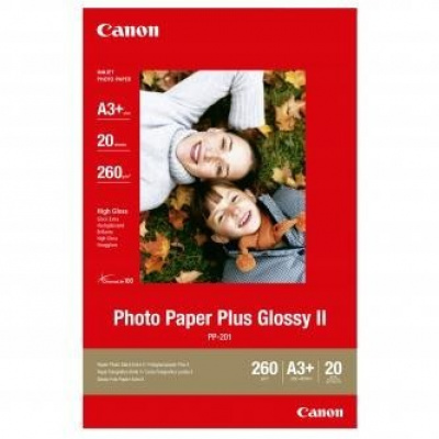 Canon Photo Paper Plus Glossy PP-201 2311B021, 275 g/m2, A3+, 20buc., lucios, jet de cerneală, alb, hârtie fotografică