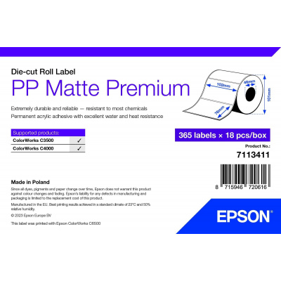 Epson, label roll, synthetic, 102x76mm