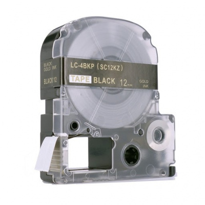Epson LK-4BKP, SC12KZ, C53S654407, 12mm x 9m, text auriu / fundal negru, banda compatibila
