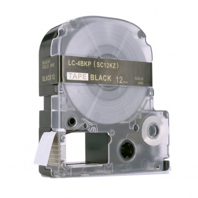 Epson LK-SC12KZ, 12mm x 9m, text auriu / fundal negru, banda compatibila