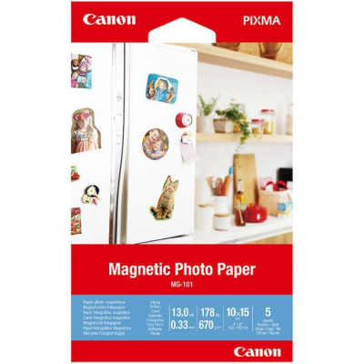 Canon Magnetic Photo Paper 3634C002,670 g/m2, 10x15cm, 5buc., lucios, alb, hârtie fotografică
