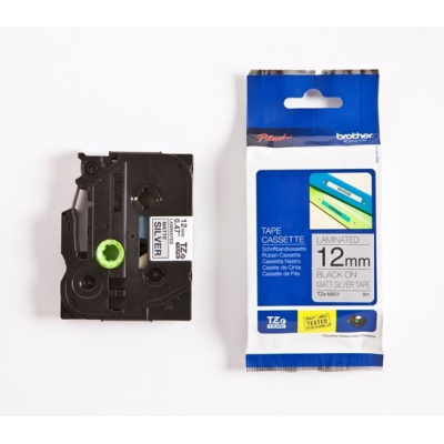 Brother TZ-M931 / Tze-M931, 12mm x 8m, text negru / fundal argintiu, banda original
