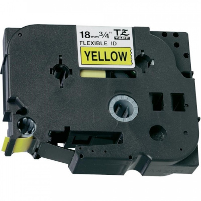 Banda compatibila Brother TZ-FX641 / TZe-FX641, 18mm x 8m, flexi, text negru / fundal galben