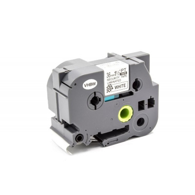 Brother TZ-SE6 / TZe-SE6, 36mm x 8m, text negru / fundal alb, securitate, banda compatibila