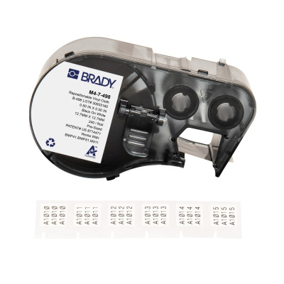 Brady M4-7-498 / 170787, 12.70 mm, Vinyl, text negru / fundal alb