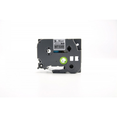 Banda compatibila Brother TZ-M961 / TZe-M961, 36mm x 8m, text negru / fundal argintiu