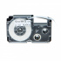 Banda compatibila Casio R7WE 12mm x 2,5m contractabila, text negru / fundal alb