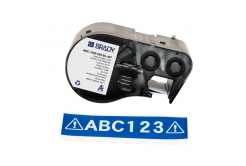 Brady M4C-1000-595-BL-WT / 170836, 25.40 mm x 7.62 m, Vinil, text alb / fundal albastru