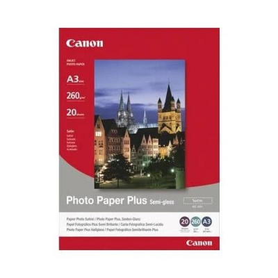 Canon Photo Paper Plus Semi-Glossy 1686B072, 260 g/m2, 10x15cm, 5buc., satin, semilucios, alb, hârtie fotografică