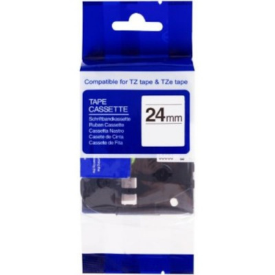 Banda compatibila Brother TZ-NFX251/TZe-NFX251, 24mm x 5m, flexi, nylon, text negru/fundal alb