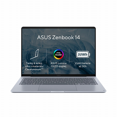 ASUS Zenbook 14/UX3480QA-OLED077W/Snapdragon X X1 26 100/14"/WUXGA/16GB/512GB/Adreno/W11H/Albastru/2R