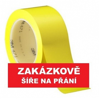 3M 471 Bandă adezivă de marcare din PVC, rezistentă la abraziune, galbenă 19 mm x 33 m