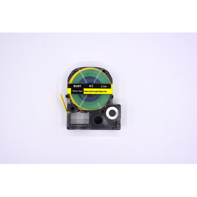 Epson LK-4YBA5 / SU5Y, 5 mm x 2,5 m, imprimare neagră / fundal galben, bandă compatibilă termocontractabilă