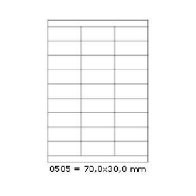 Etichete autoadezive 70 x 30 mm, 27 de etichete, A4, 100 coli