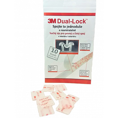3M Dual-Lock™, transparent, ambalaj = 10 pătrate 25 x 25 mm