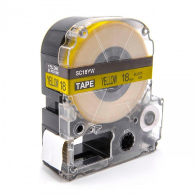 Epson LC-5YBP, SC18YW, 18mm x 8m, text negru / fundal galben, banda compatibila
