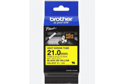 Brother HSE-651E, 21 mm x 1.5 m, černý tisk / žlutý podklad , originální páska