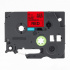 Banda compatibila Brother TZ-FX411 / TZe-FX411, 6mm x 8m, flexi, text negru / fundal rosu