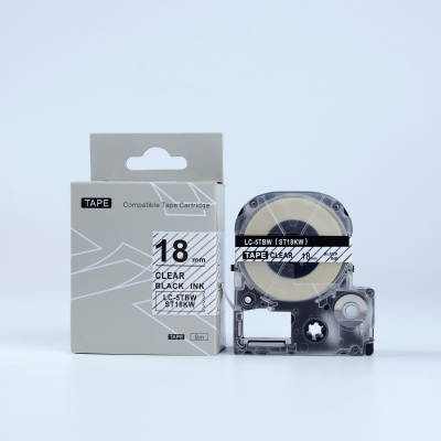 Epson LK-5TBN, ST18KW, C53S655008, 18mm x 9m, text negru / fundal transparent, banda compatibila