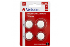 Baterie lithiová, CR2016, 3V, Verbatim, blistr, 4-pack, 49531