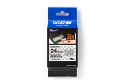 Brother banda original TZE-SE5, text negru/fundal alb, laminat, 8m, 24mm, securitate