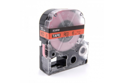 Epson LC-SC6RW, 6mm x 8m, text negru / fundal rosu, banda compatibila