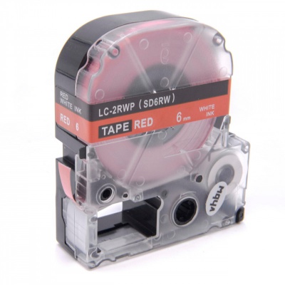 Epson LC-SD6RW, 6mm x 8m, text alb / fundal rosu, banda compatibila
