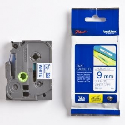 Brother TZ-223 / TZe-223, 9mm x 8m, text albastru / fundal alb, banda original