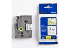 Brother TZ-S121 / TZe-S121, 9mm x 8m, text negru / fundal transparent, banda original