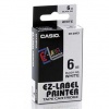 Casio XR-6WE1, 6mm x 8m, text negru / fundal alb, banda originala